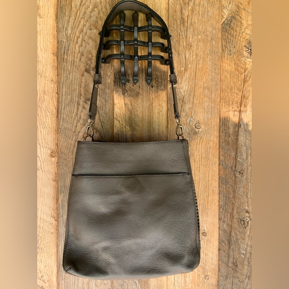 Brighton Dark Sable Gray/Brown/Pewter Leather Shoulder Bag - Picture 6 of 10